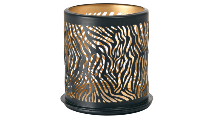 Duni | LED Lamphouder | 75x75mm | Kandelaar Safari Zebra Black | 188177 (8 stuks)