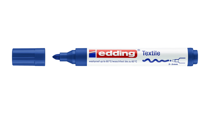 Viltstift edding 4500 textiel rond 2-3mm blauw