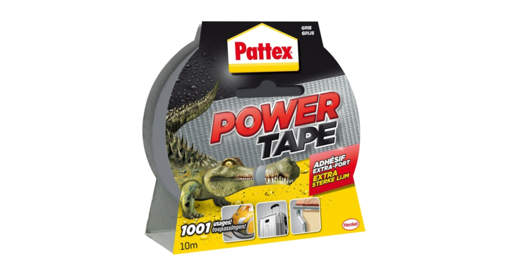 Plakband pattex power tape 50mmx10m grijs