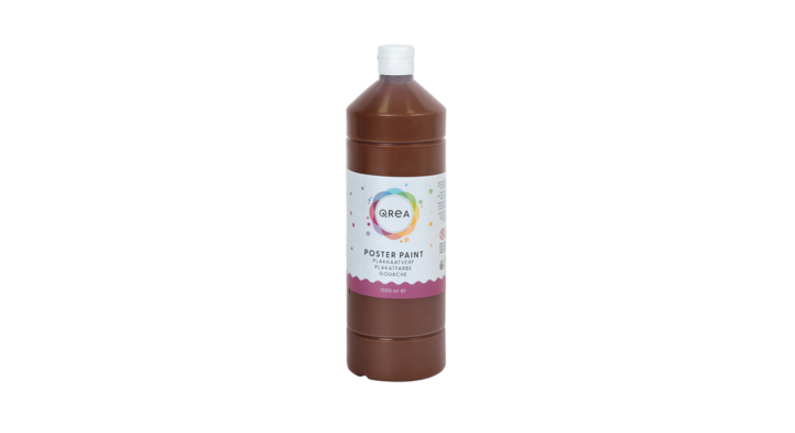 Plakkaatverf qrea donkerbruin 1000ml(47519)