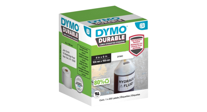 Label etiket dymo durable 19330 159mmx104mm wit(1933086)