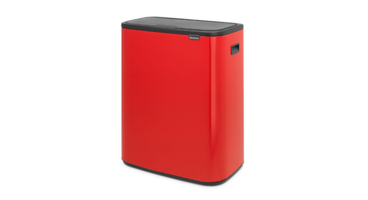 Brabantia Touch, afvalbak, 2x30 liter, rood, VB 221507