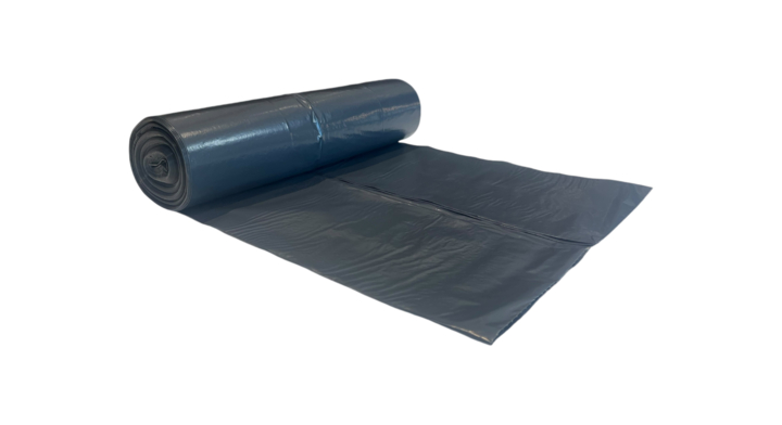 Vuilniszak | LDPE | 65/25x140cm | 240 Liter | T70 | Zwart (10 rollen x 10 zakken) 