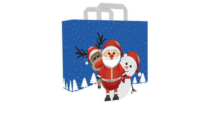 Tas papier Kerst, 26+12x35cm, dessin Christmas Friends (250)