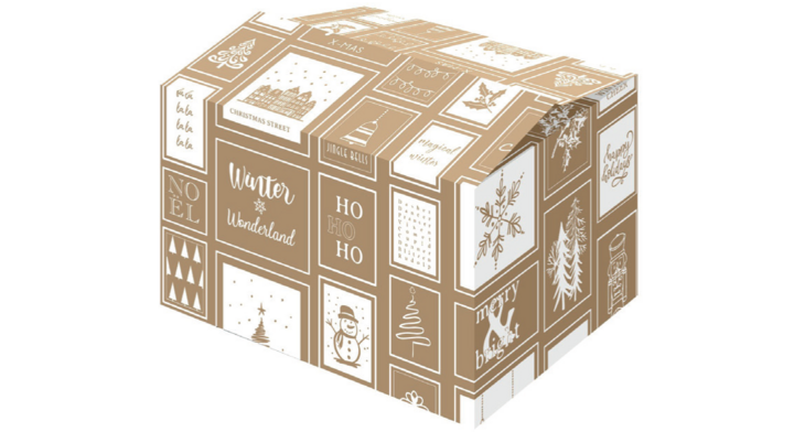 Kerstpakket doos, 390x290x232mm, C (H), dessin frames white