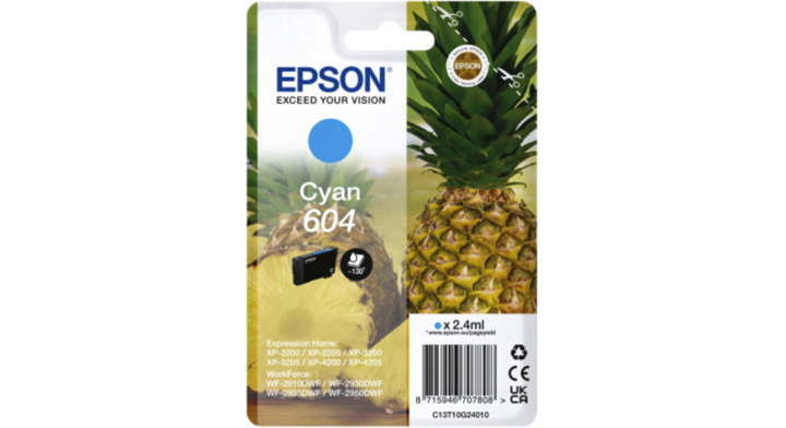 Inktcartridge epson 604 t10g24 blauw(c13t10g24010)