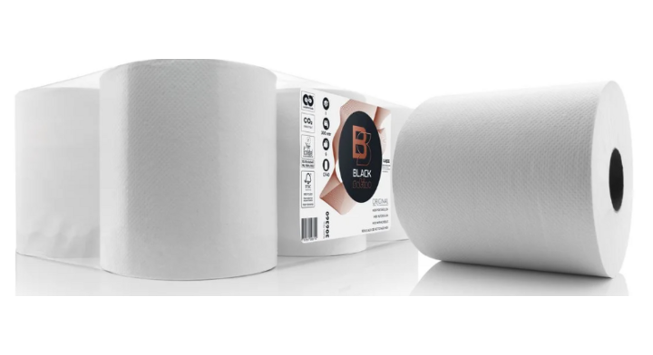 BlackSatino Original | Midi Poetsrol | 300 meter | 1-Laags | Recycled | CF40 | wit | 306360 (6 stuks)