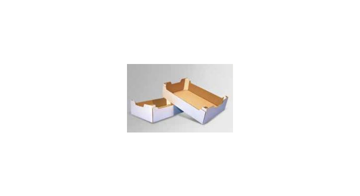 Kartonnen tray, 600x400x160mm,wit, opgezet (pallet 56 stuks)