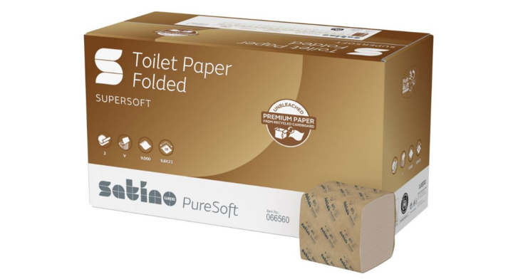 Satino PureSoft | Gevouwen Toiletpapier | 21x9,8cm | 2-Laags | BT1 | Soft Beige | 066560 (9.000 stuks)