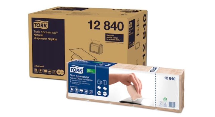 Tork Xpressnap® Advanced, servet, 21.3x33 cm, 1-laags, N4, Naturel, 12840 (8000 stuks)  | OP=OP AANBIEDING