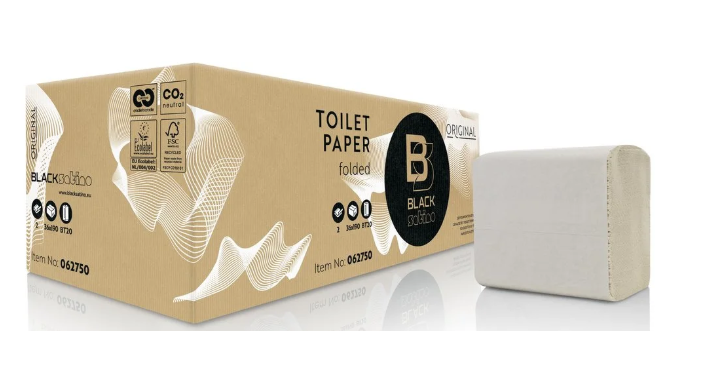 BlackSatino BriQ | Gevouwen Toiletpapier | 24x10cm | 2-Laags | BT20 | Wit | 062750 (6.840 stuks)