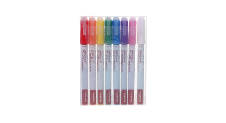 Krijtstift europel watervast 1-3mm ass 8 stuks(356514)