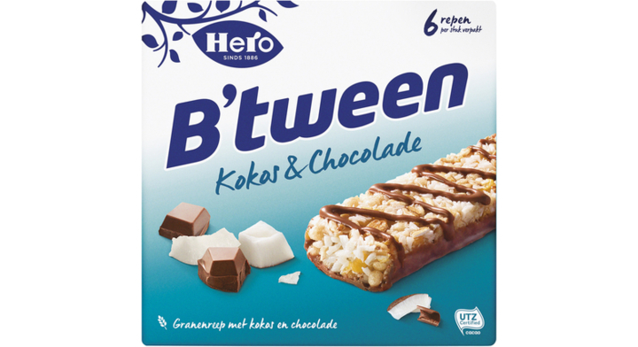 Tussendoortje hero b'tween kokos chocolade 6pack(8he402)