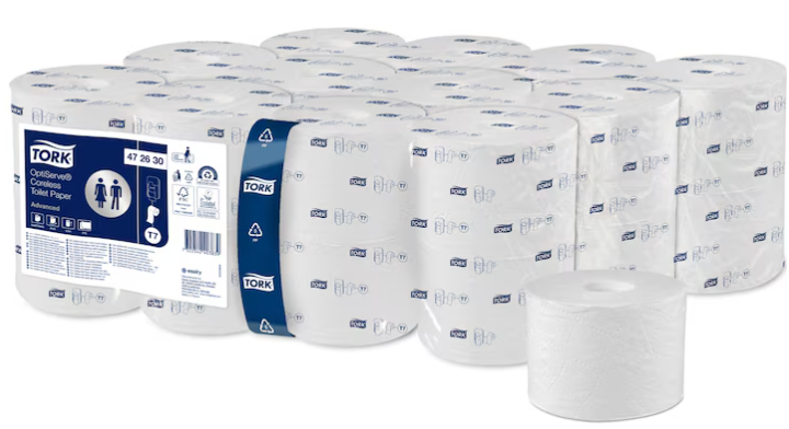 Tork OptiServe | Hulsloos Toiletpapier | 820 Vel | T7 | Wit | 472630 (24 stuks)