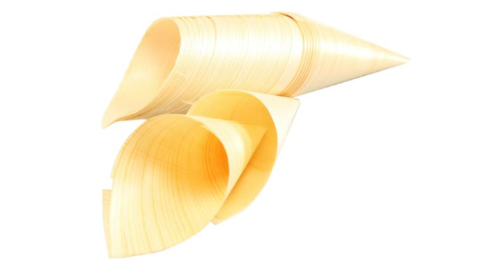 Cone, saushoorntje, hout, 60x170mm (900 stuks)