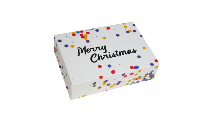 Magneetdoos, 35x25x10cm,  Merry Christmas, confetti (25 st)