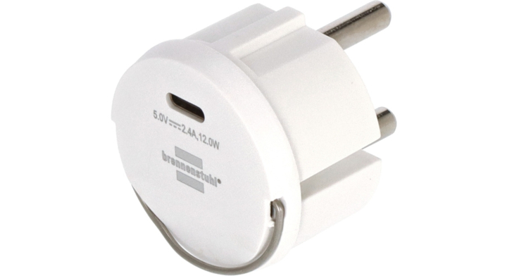 Stopcontactadapter brennenstuhl usb c 2.4a wit(1508110010)