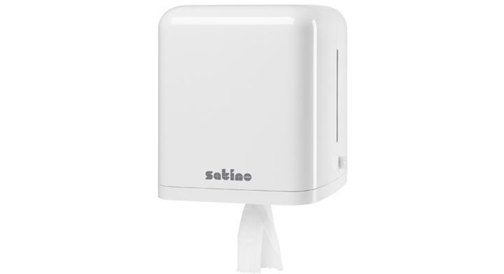 Satino by WEPA | Midi Poetsrol Dispenser | Centerfeed | CF1 | Wit | 331000 - OP=OP AANBIEDING