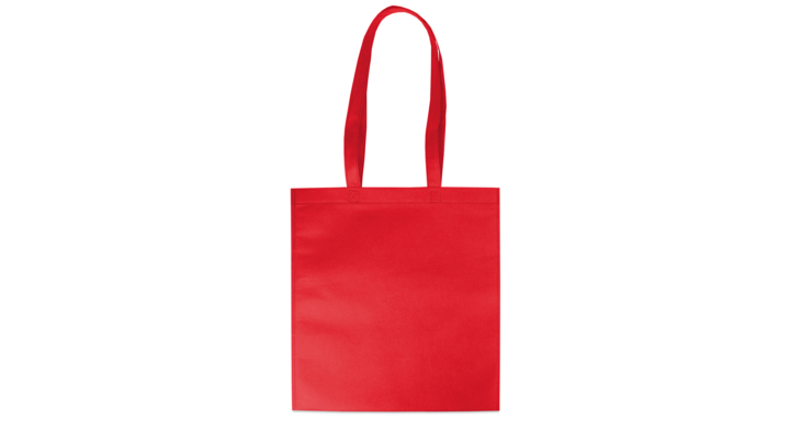 Draagtas, non-woven, 38x42cm, lange lus, rood (200 stuks)