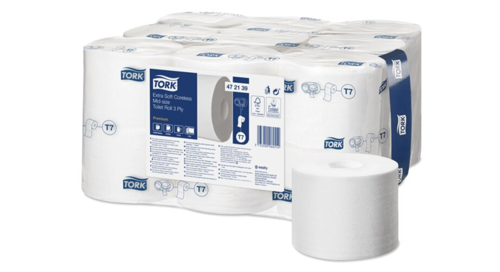 Tork Premium | Hulsloos Toiletpapier | 550 Vel | 3-Laags | T7 | Wit | 472139 (18 stuks)