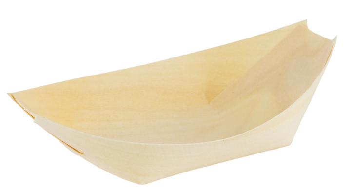 Houten bootje, amuse-/sausbakje, 140x80mm (1000 stuks)