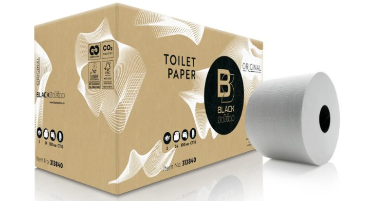 BlackSatino Blend | Systeemrol Toiletpapier | 100 Meter | 2-Laags | ST10 | Wit | 313960 (24 stuks)
