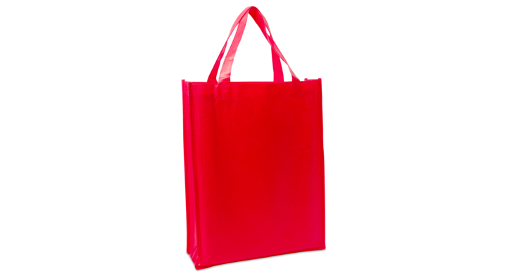 Shopper, non-woven, 31+10x40cm, korte lus, rood (100 stuks)