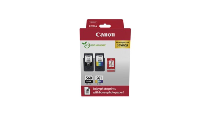 Inktcartridge canon pg-560 cl-561 zwart + kleur(3713c008)
