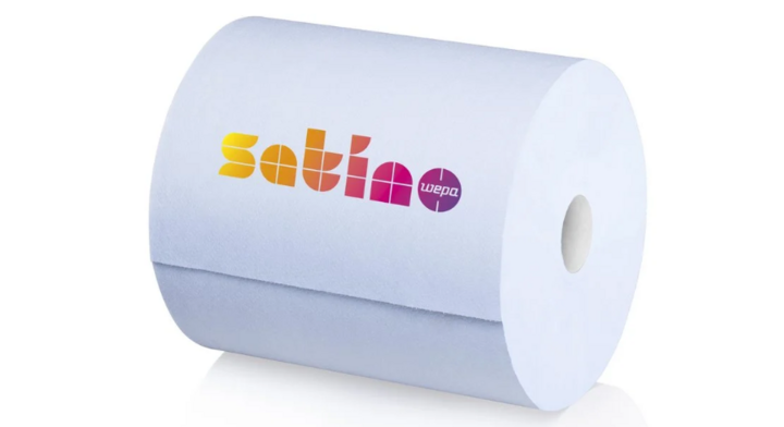 Satino Comfort | Industrierol Poetspapier | 350 Meter | 2-Laags | CR1 | Blauw | 305260 (2 stuks)