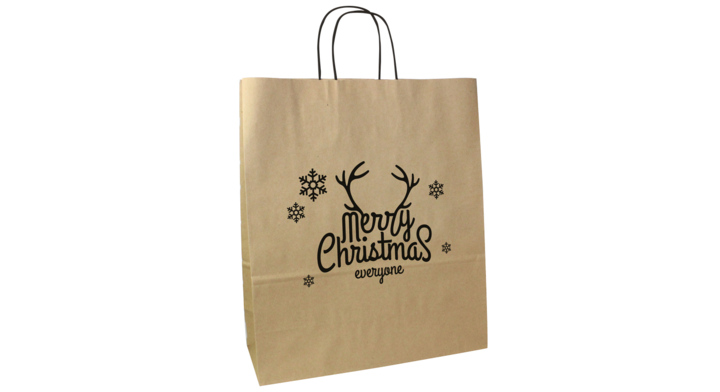 Tas papier Kerst, 22+10x28cm, dessin Merry Chrristmas (250)