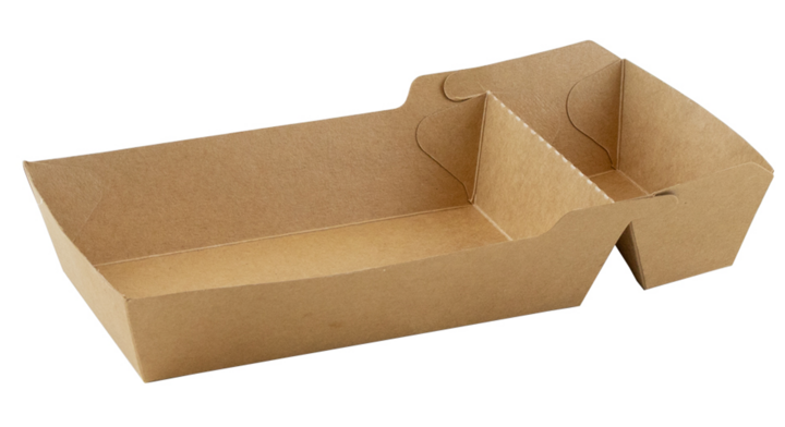 Snackbakje, kraft, PLA, A20 (A14 + saus) (600 stuks)
