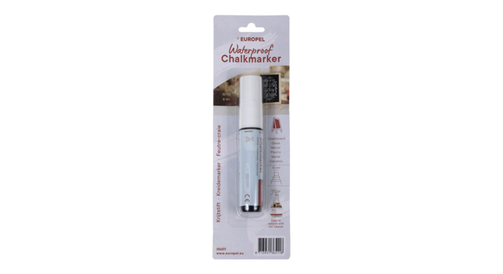 Krijtstift europel watervast 15mm wit(356511)