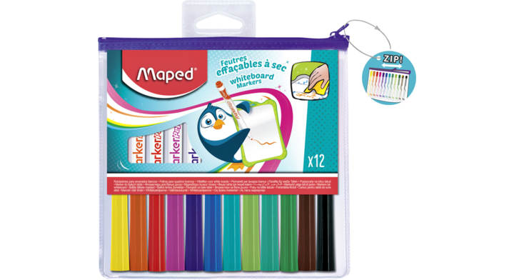 Viltstift maped markerpeps whiteboard 12st(741817)