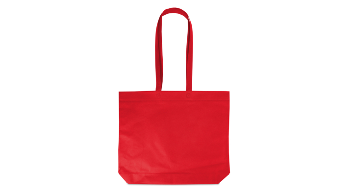 Draagtas, non-woven, 50x40+2x4,5cm, lange lus, rood (100 st)