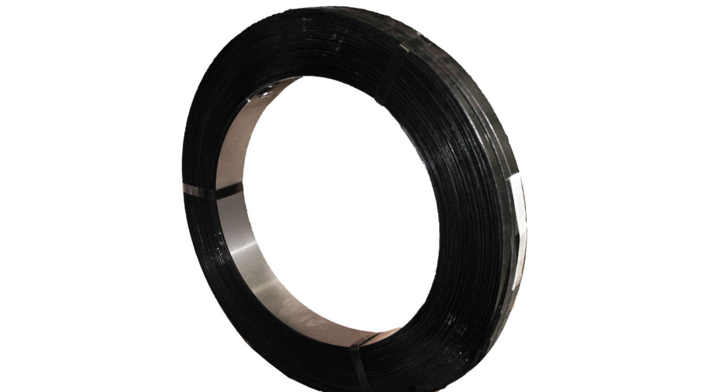 Omsnoeringsband, staal, 13mmx0,5mm, AW, zwart, rol 50kg