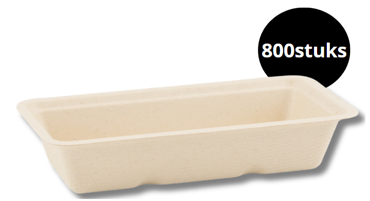 Snackbakje, suikerriet, A5, 150x77x30mm (800 stuks)