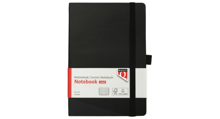 Notitieboek quantore a5 flex lijn 192blz 80gr zw(na)