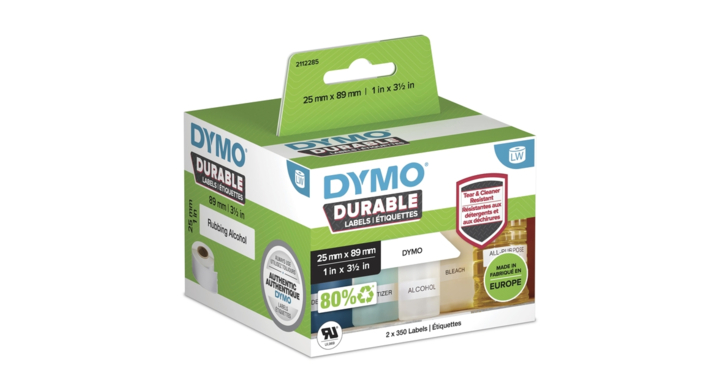 Label etiket dymo durable 19330 89mmx25mm wit(1933081)
