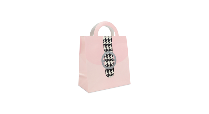 Cadeau-tas, papier, 24+12x25cm, pepita, roze (100 stuks)