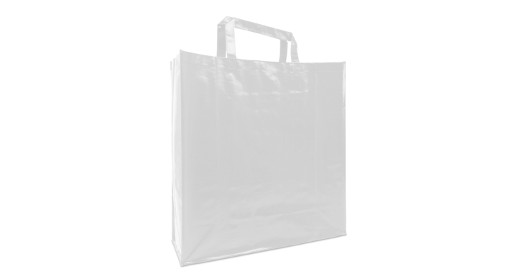 Shopper, 45+18x48cm, PP-woven, korte lus, wit (100 stuks)