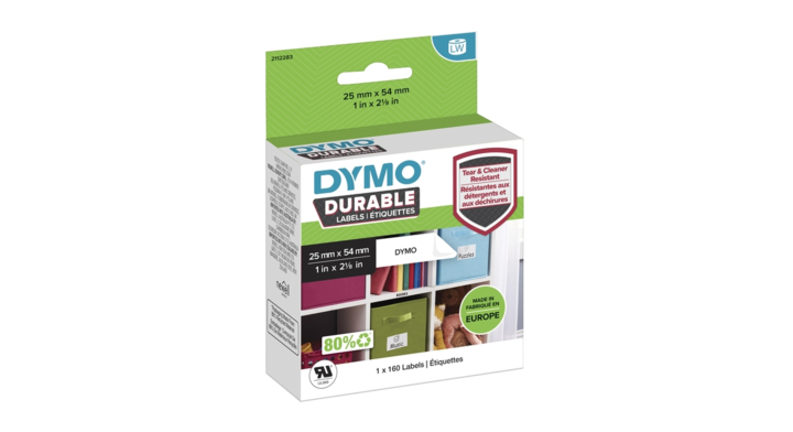 Label etiket dymo durable 19764 54mmx25mm wit(1976411)