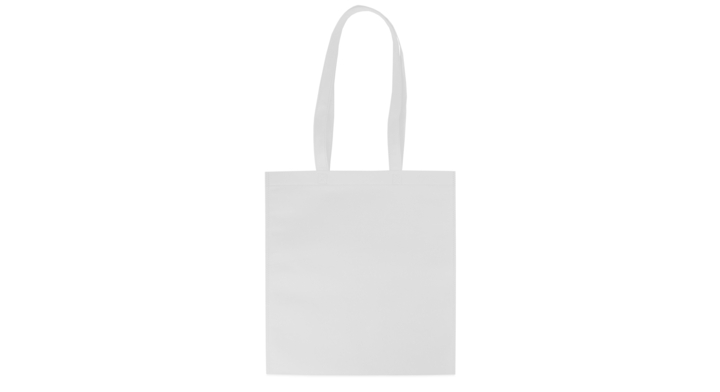 Draagtas, non-woven, 38x42cm, lange lus, wit (200 stuks)