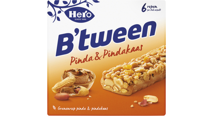 Tussendoortje hero b'tween pinda pindakaas 6pack(8he403)