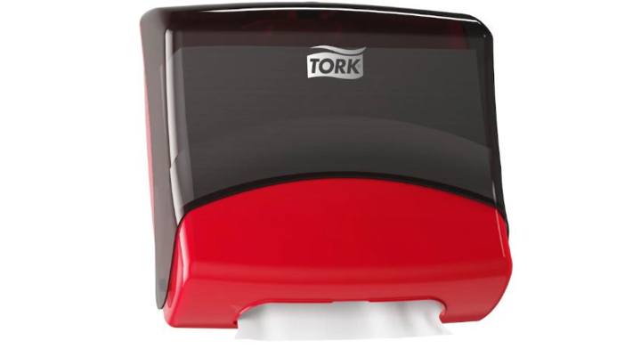 Tork | Gevouwen Reinigingsdoek Dispenser | W4 | Zwart/Rood | 654008