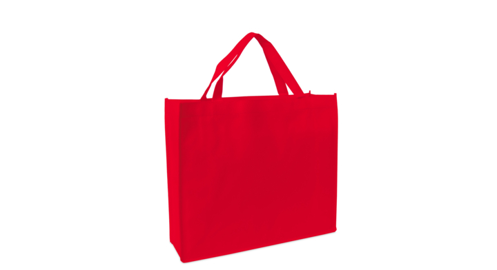 Shopper, non-woven, 40+12x35cm, korte lus, rood (100 stuks)