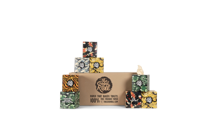 The Good Roll | Bamboe Facial Tissue | 3-Laags | The Happy | 342410903 (20 doos x 60 stuks)