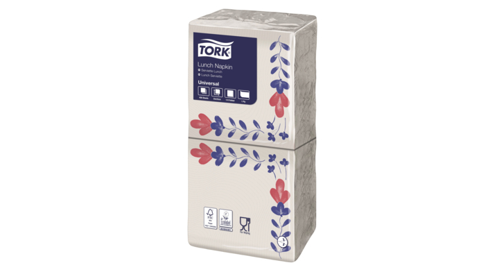 Tork Universal, servet, 33x33 cm, 1-laags, Country, 509360 (4500 stuks) | OP=OP AANBIEDING