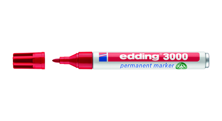 Viltstift edding 3000 perm rond 1.5-3mm rood