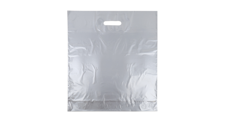 Draagtas, 45x50+2x4cm, ldpe, dkt, zilver (500 stuks)