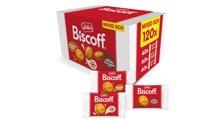 Koekjes lotus biscoff sandwich mix doos 120 stuks(2599)